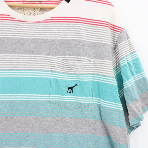 Lifted Research Group Shirt Men Multicolor Striped Short Sleeve Crewneck Size XL - Picture 2 of 9